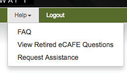 Help menu - View Retired eCafe Questions