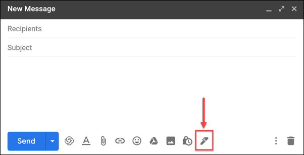 Gmail signatures button