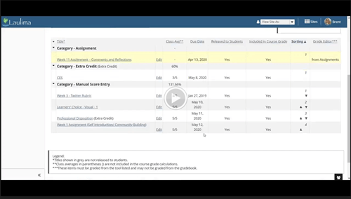 Laulima Gradebook tutorial