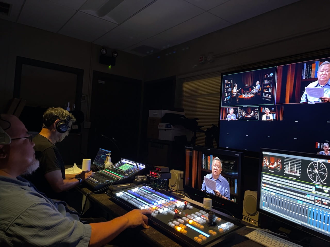 The Reading Room: Production crew at the control room council.